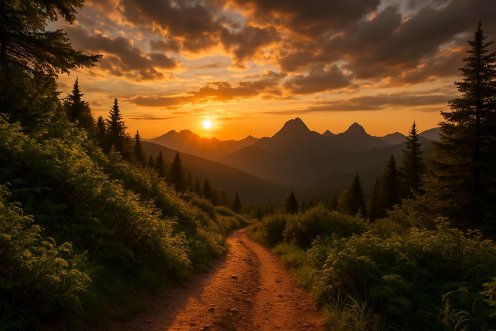 Randonnées magiques au coucher du soleil