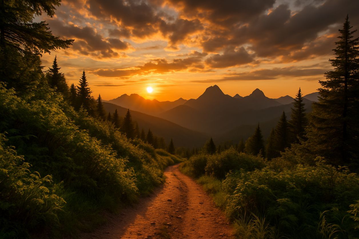 Randonnées magiques au coucher du soleil